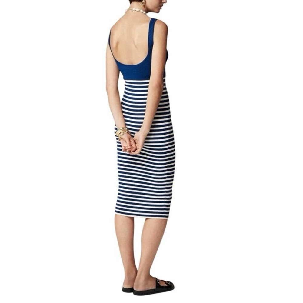 J. Crew Cyan Sweater Dress in Stripe - L (12-14) - Picture 2 of 10